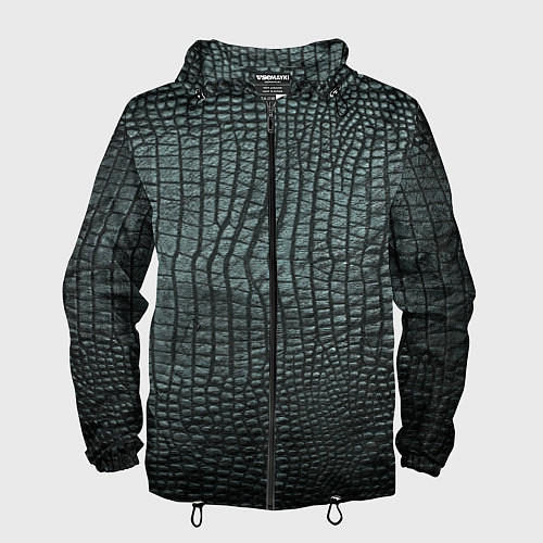 Мужская ветровка Кожа крокодила - fashion / 3D-Черный – фото 1