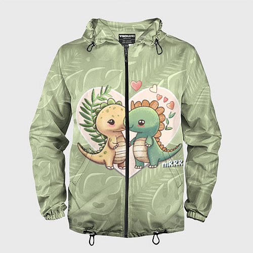 Мужская ветровка Мистер Влюбленный динозавр / 3D-Черный – фото 1