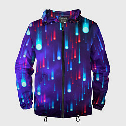 Ветровка с капюшоном мужская Neon rain, цвет: 3D-черный