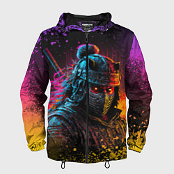 Ветровка с капюшоном мужская Адский самурай, цвет: 3D-черный