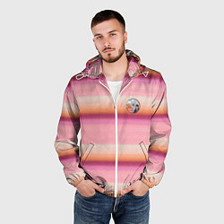 Ветровка с капюшоном мужская Энид Синклер с Уэнсдей Аддамс - текстура свитера, цвет: 3D-белый — фото 2