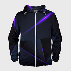 Ветровка с капюшоном мужская Geometry stripes neon stiil, цвет: 3D-белый