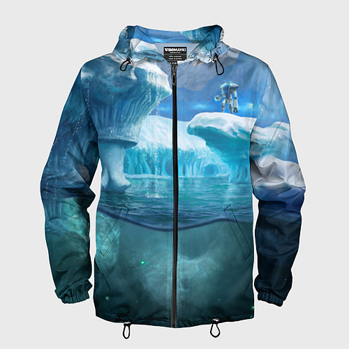 Мужская ветровка Subnautica - КРАБ на леднике / 3D-Черный – фото 1