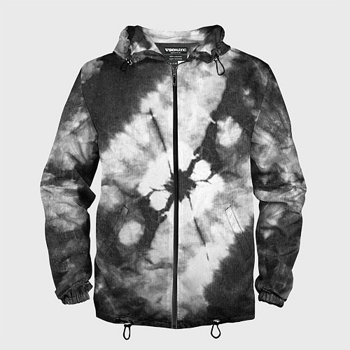Мужская ветровка Черно-белый тай-дай / 3D-Черный – фото 1