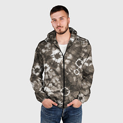 Ветровка с капюшоном мужская Коричневый тай-дай, цвет: 3D-черный — фото 2