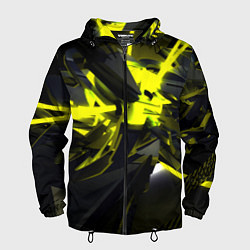 Ветровка с капюшоном мужская Yellow gold abstraction, цвет: 3D-черный