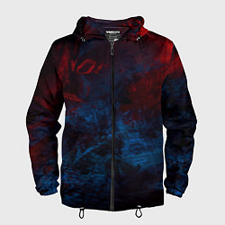 Ветровка с капюшоном мужская Космическая абстракция битва, цвет: 3D-черный