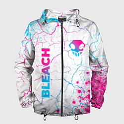 Ветровка с капюшоном мужская Bleach neon gradient style: надпись, символ, цвет: 3D-черный