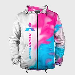 Мужская ветровка Mitsubishi neon gradient style: по-вертикали