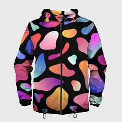 Ветровка с капюшоном мужская Fashionable colorful pattern, цвет: 3D-черный