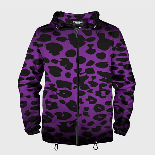 Мужская ветровка Фиолетовый леопард / 3D-Черный – фото 1
