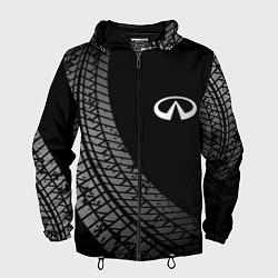 Ветровка с капюшоном мужская Infiniti tire tracks, цвет: 3D-черный