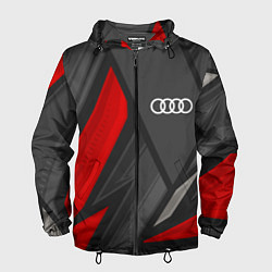 Ветровка с капюшоном мужская Audi sports racing, цвет: 3D-черный