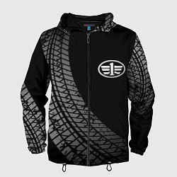 Ветровка с капюшоном мужская FAW tire tracks, цвет: 3D-черный