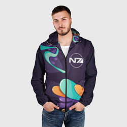 Ветровка с капюшоном мужская Mass Effect graffity splash, цвет: 3D-черный — фото 2