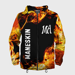 Ветровка с капюшоном мужская Maneskin и пылающий огонь, цвет: 3D-черный