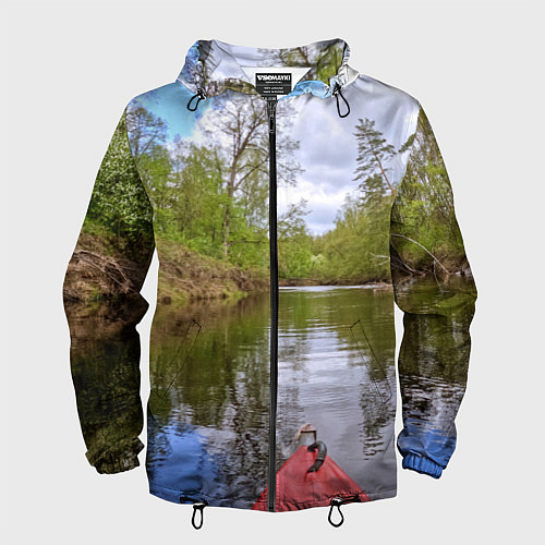 Мужская ветровка Красная байдарка / 3D-Черный – фото 1