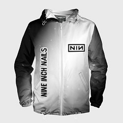 Мужская ветровка Nine Inch Nails glitch на светлом фоне: надпись, с