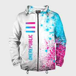 Мужская ветровка OneRepublic neon gradient style: по-вертикали