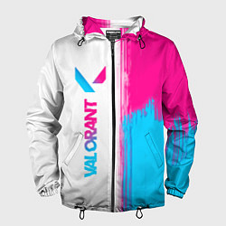 Ветровка с капюшоном мужская Valorant neon gradient style: по-вертикали, цвет: 3D-черный