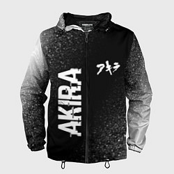Ветровка с капюшоном мужская Akira glitch на темном фоне: надпись, символ, цвет: 3D-черный