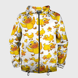Ветровка с капюшоном мужская Yellow ducklings, цвет: 3D-черный