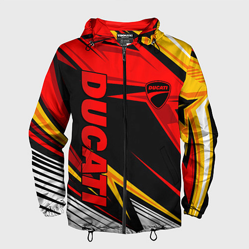 Мужская ветровка Ducati - red uniform / 3D-Черный – фото 1