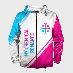 Ветровка с капюшоном мужская My Chemical Romance neon gradient style: надпись,, цвет: 3D-черный