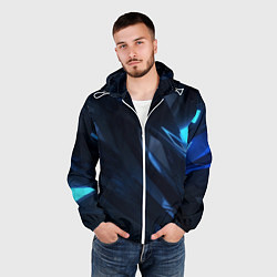 Ветровка с капюшоном мужская Синяя безгранность, цвет: 3D-белый — фото 2