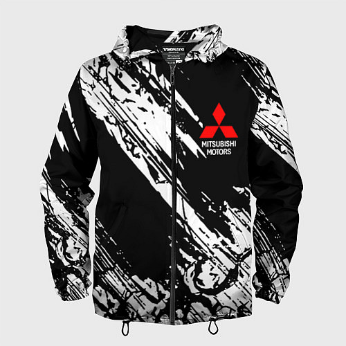 Мужская ветровка Mitsubishi - белый пятна / 3D-Черный – фото 1
