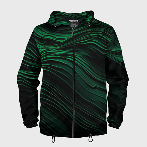 Мужская ветровка Dark green texture / 3D-Черный – фото 1