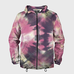 Ветровка с капюшоном мужская Tie-Dye дизайн, цвет: 3D-черный