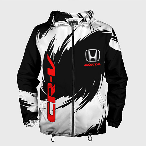 Мужская ветровка Honda - белые краски / 3D-Черный – фото 1