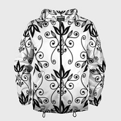Ветровка с капюшоном мужская Royal Lily - pattern, цвет: 3D-черный