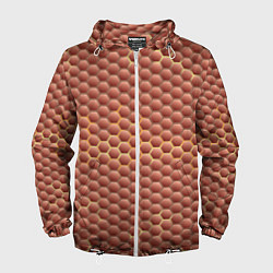 Ветровка с капюшоном мужская Красная броня с желтым отливом, цвет: 3D-белый