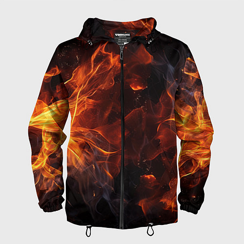 Мужская ветровка Огонь и искры / 3D-Черный – фото 1