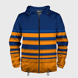 Мужская ветровка Желто-синий полосатый узор