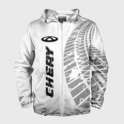 Мужская ветровка Chery speed на светлом фоне со следами шин: по-вер