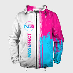 Мужская ветровка Mass Effect neon gradient style: по-вертикали