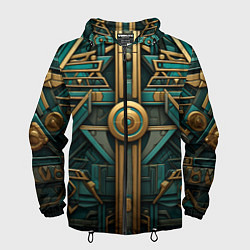 Ветровка с капюшоном мужская Орнамент в египетском стиле, цвет: 3D-черный