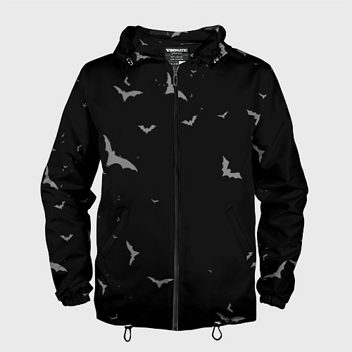 Мужская ветровка Летучие мыши на черном небе / 3D-Черный – фото 1