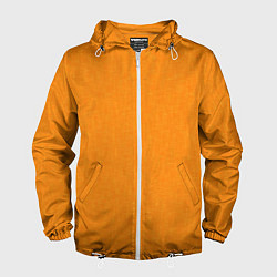 Ветровка с капюшоном мужская Жёлто-оранжевый текстура однотонный, цвет: 3D-белый