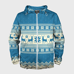 Мужская ветровка Sweater with deer on a blue background