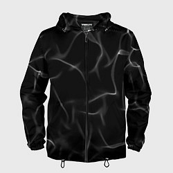 Ветровка с капюшоном мужская Узор дыма, цвет: 3D-черный