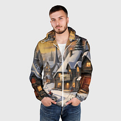 Ветровка с капюшоном мужская Необыкновенные приключения под новый год, цвет: 3D-белый — фото 2