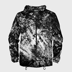 Ветровка с капюшоном мужская Зимний лес узоры, цвет: 3D-черный