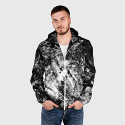 Ветровка с капюшоном мужская Зимний лес узоры, цвет: 3D-белый — фото 2