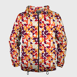 Ветровка с капюшоном мужская Паттерн в стиле баухаус, цвет: 3D-черный