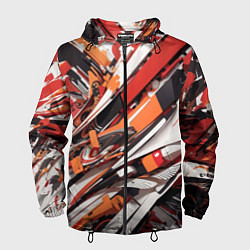 Ветровка с капюшоном мужская Абстракционная иллюстрация, цвет: 3D-черный