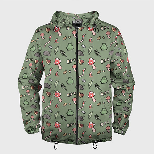 Мужская ветровка Goblincore - паттерн / 3D-Черный – фото 1